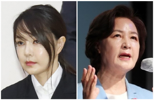 윤석열 국민의힘 대선 후보 부인 김건희씨(왼쪽)와 추미애 전 법무부 장관. 연합뉴스.